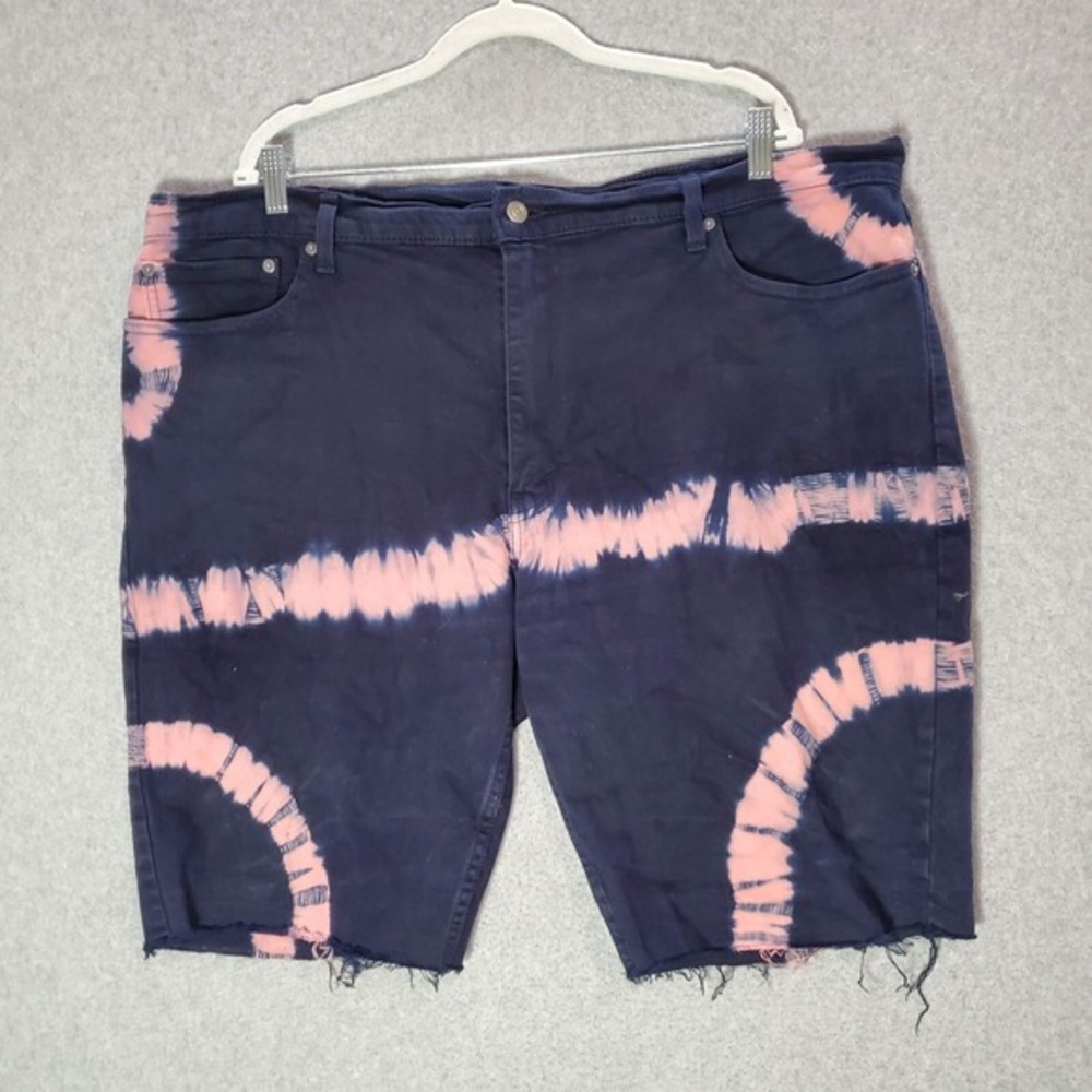 Levi's 511 Men Shorts 42 Blue Pink Tie Dye Chino Cut Off Pockets High Rise